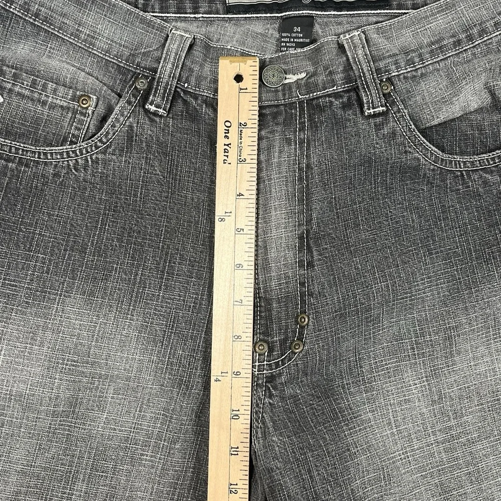Vintage Enyce Men Jean Shorts 34 Black Baggy Streetwear Hip Hop Skater Y2K Denim